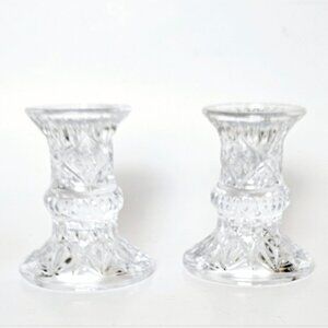 Vintage MCM Crystal Candle Sticks Holders